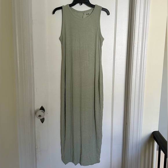 NWT Kindred Bravely Gwen ribbed bamboo midi dress in pistachio green XL - Picture 1 of 10
